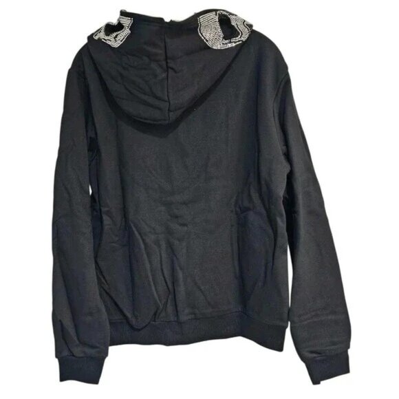 Guapi Men's Skeleton Rhinestone Hoodie Black Limited Editions Size S NWT (JB) - Picture 12 of 14
